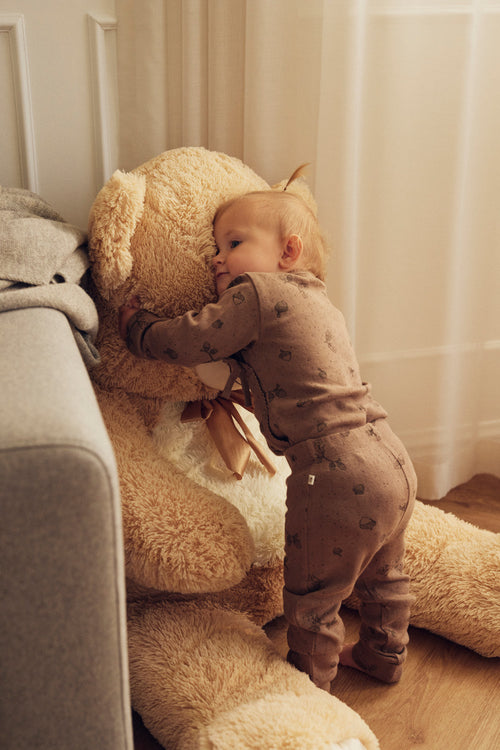 Tiny One Baby Leggings i pointelle Leggings 307 Taupe Grey AOP