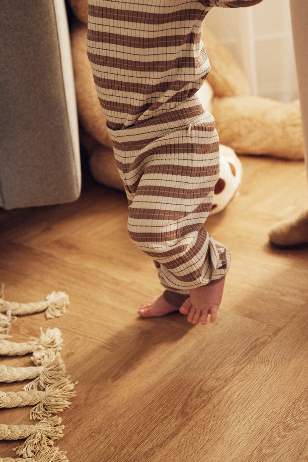 Tiny One Baby Leggings med striber Leggings 348 White Sand Stripes