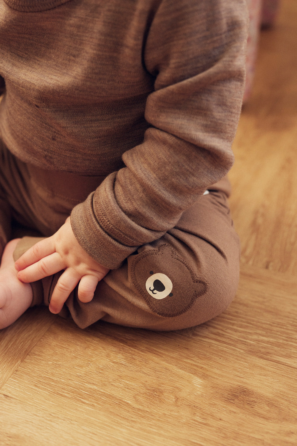 Tiny One Baby Leggings med teddy knæ Leggings 306 Taupe Grey