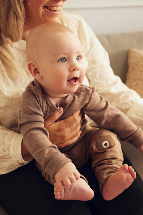 Tiny One Baby Leggings med teddy knæ Leggings 306 Taupe Grey