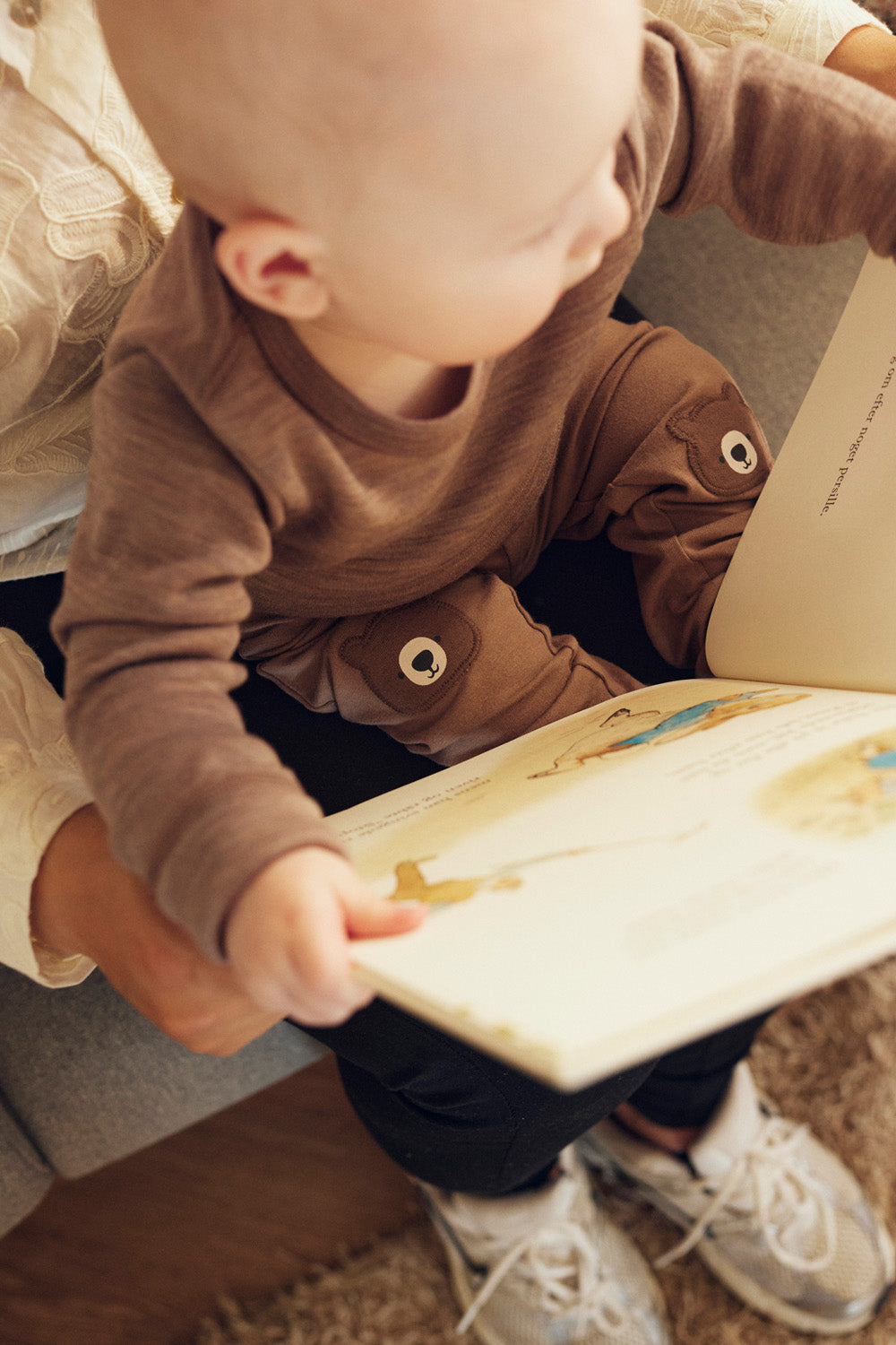 Tiny One Baby Leggings med teddy knæ Leggings 306 Taupe Grey