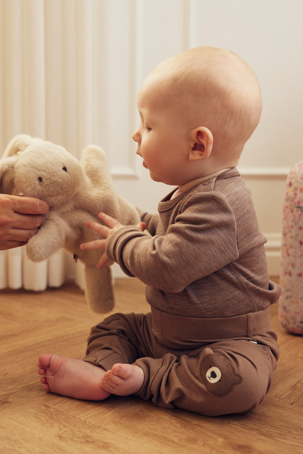 Tiny One Baby Leggings med teddy knæ Leggings 306 Taupe Grey