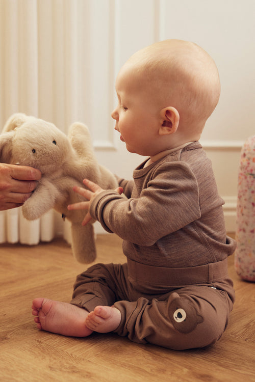 Tiny One Baby Leggings med teddy knæ Leggings 306 Taupe Grey