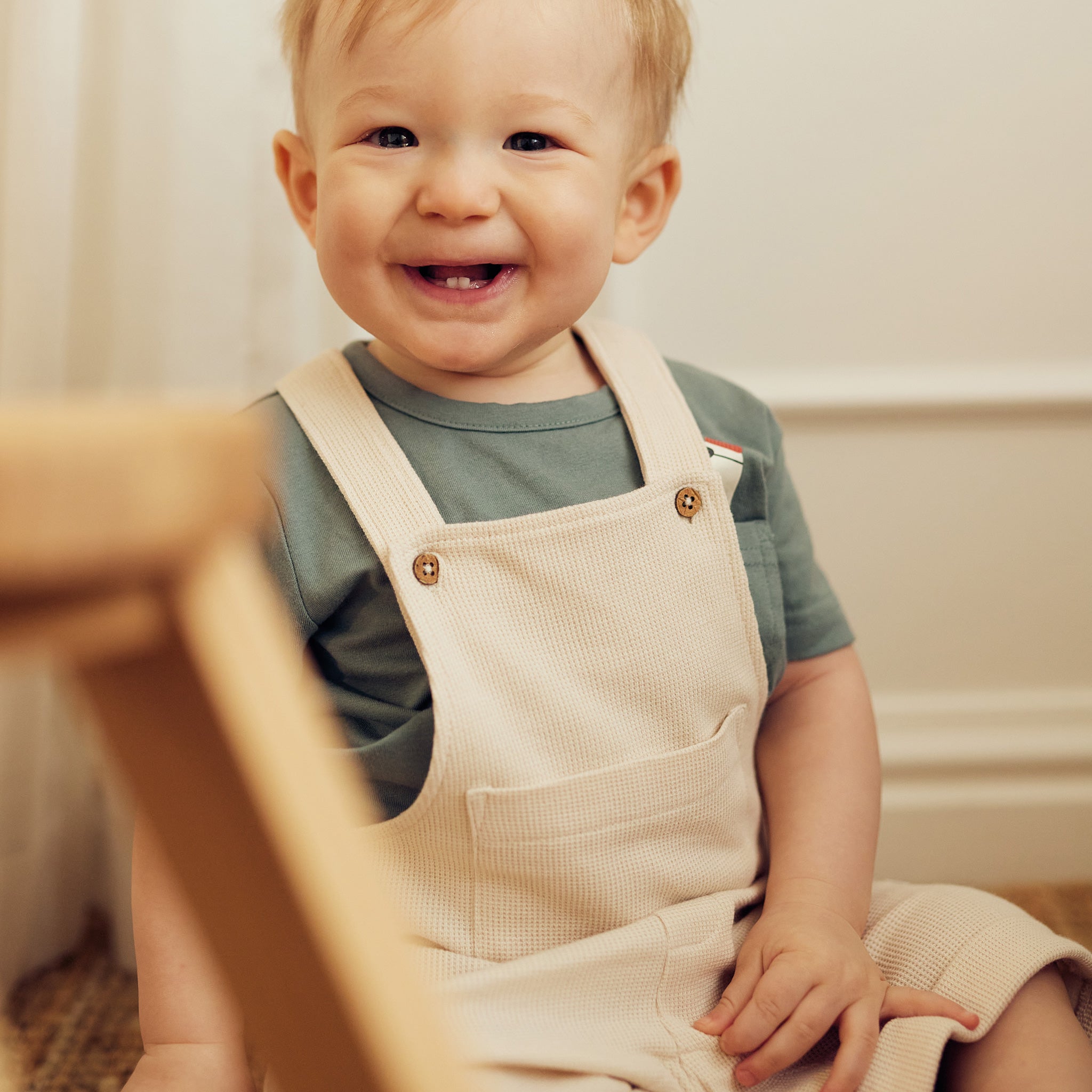Tiny One Baby Overall, Waffle Jumpsuit 312 Moonbeam