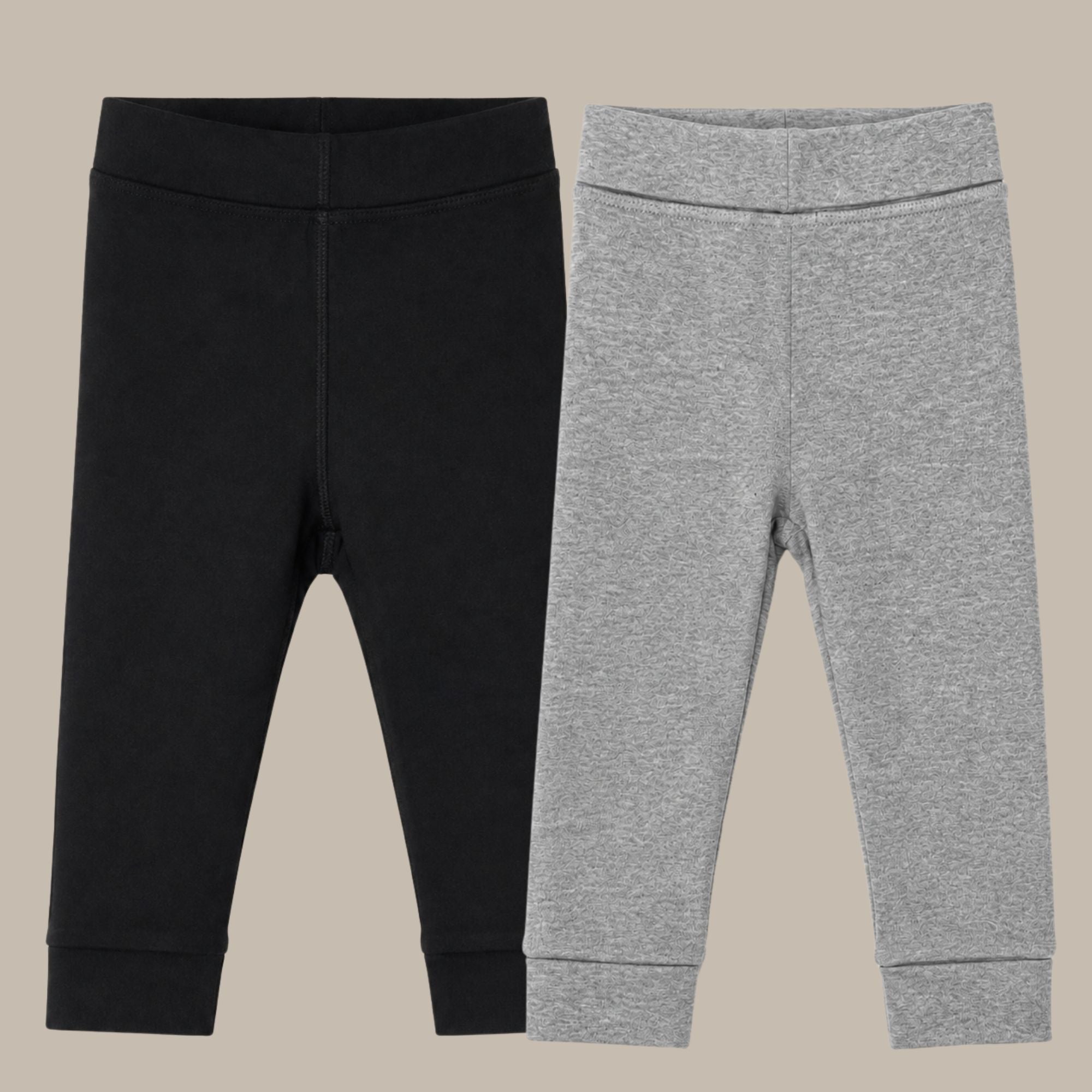 Tiny One Baby Pants 2-pack Pants 1750 L. Grey Melange / Black