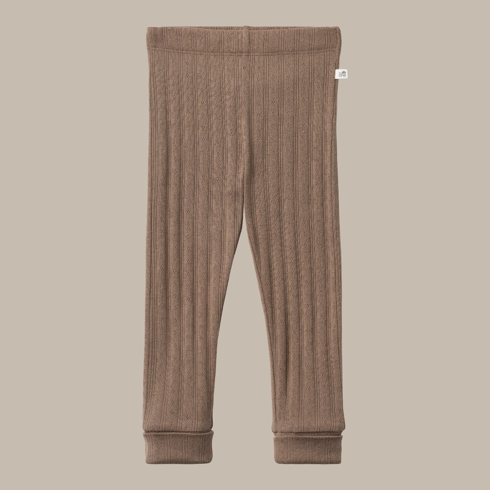 Tiny One Baby leggings i pointelle Leggings 250 Walnut