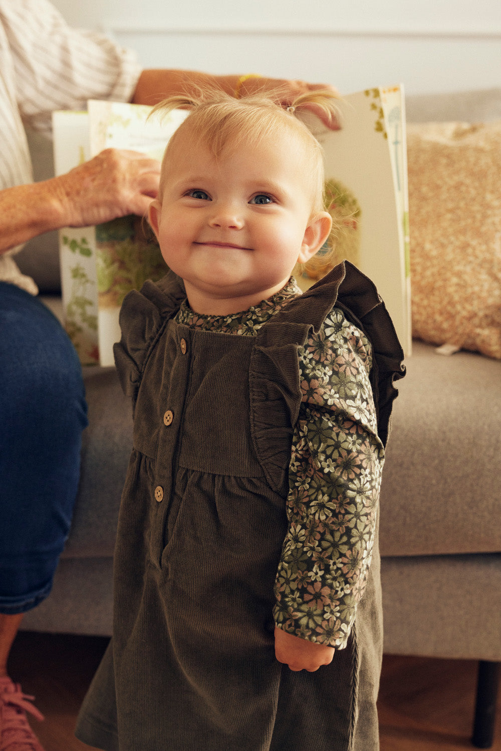 Tiny One Baby spencerkjole i fløjl Dress 505 Mulled Basil