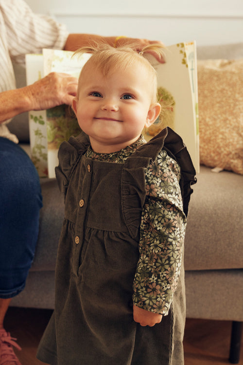 Tiny One Baby spencerkjole i fløjl Dress 505 Mulled Basil