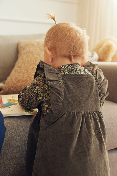 Tiny One Baby spencerkjole i fløjl Dress 505 Mulled Basil