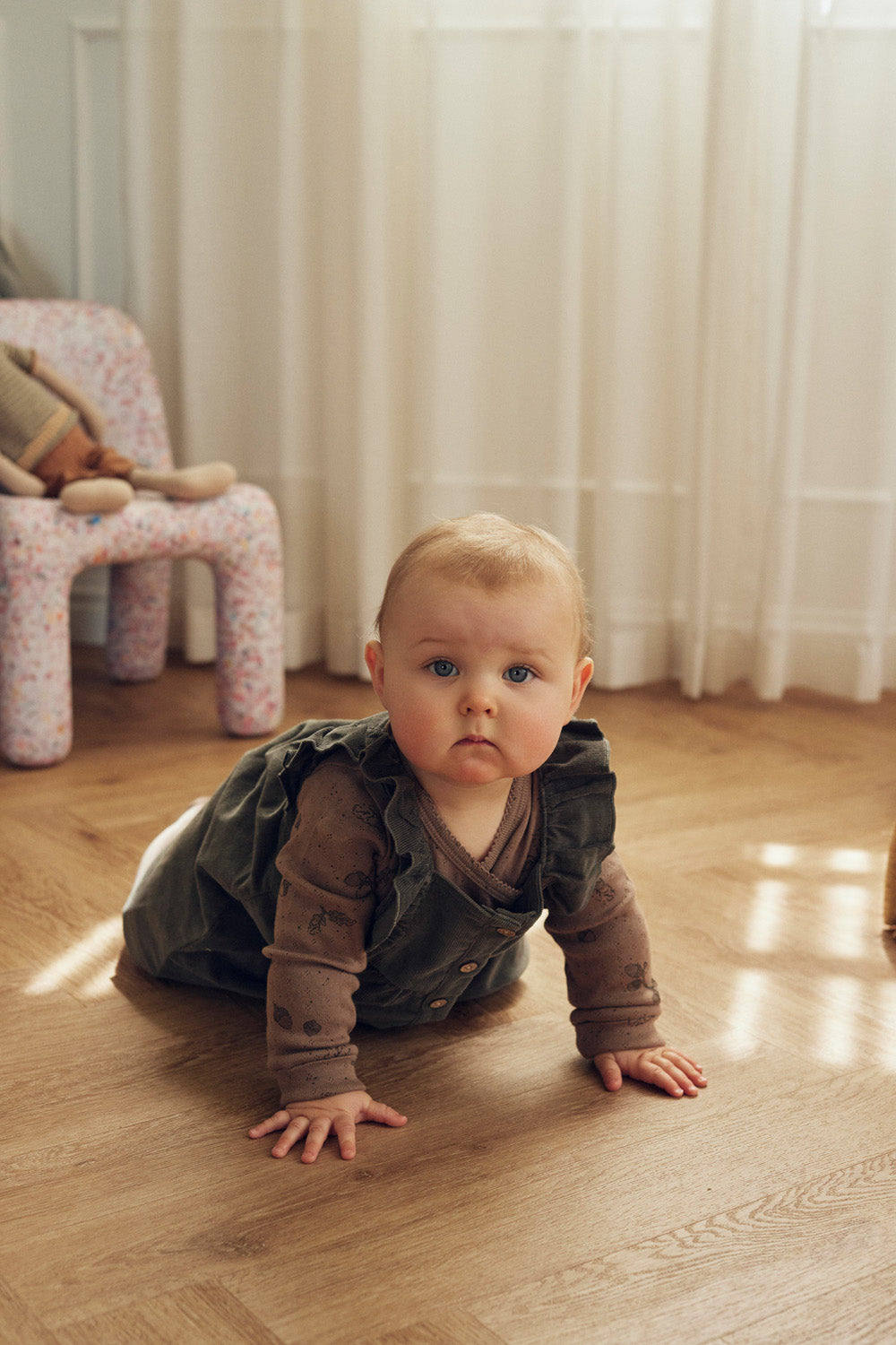 Tiny One Baby spencerkjole i fløjl Dress 505 Mulled Basil