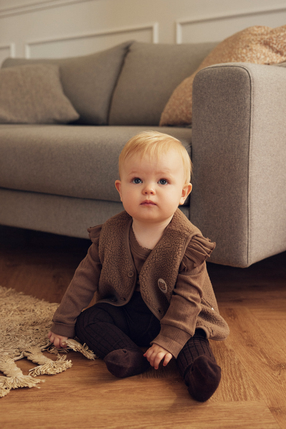 Tiny One Baby teddy vest med broderi 