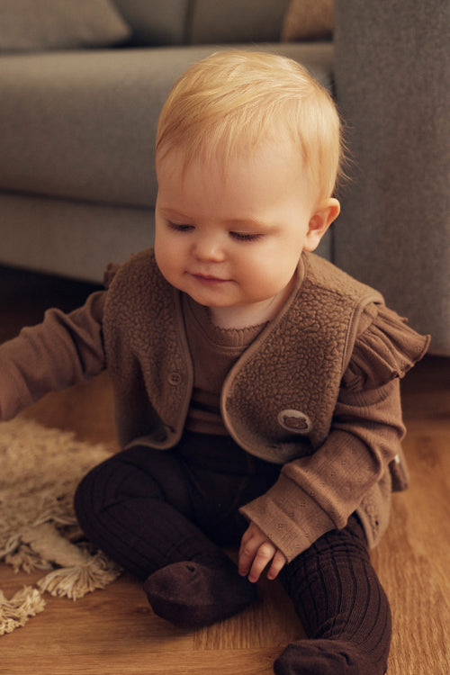 Tiny One Baby teddy vest med broderi 