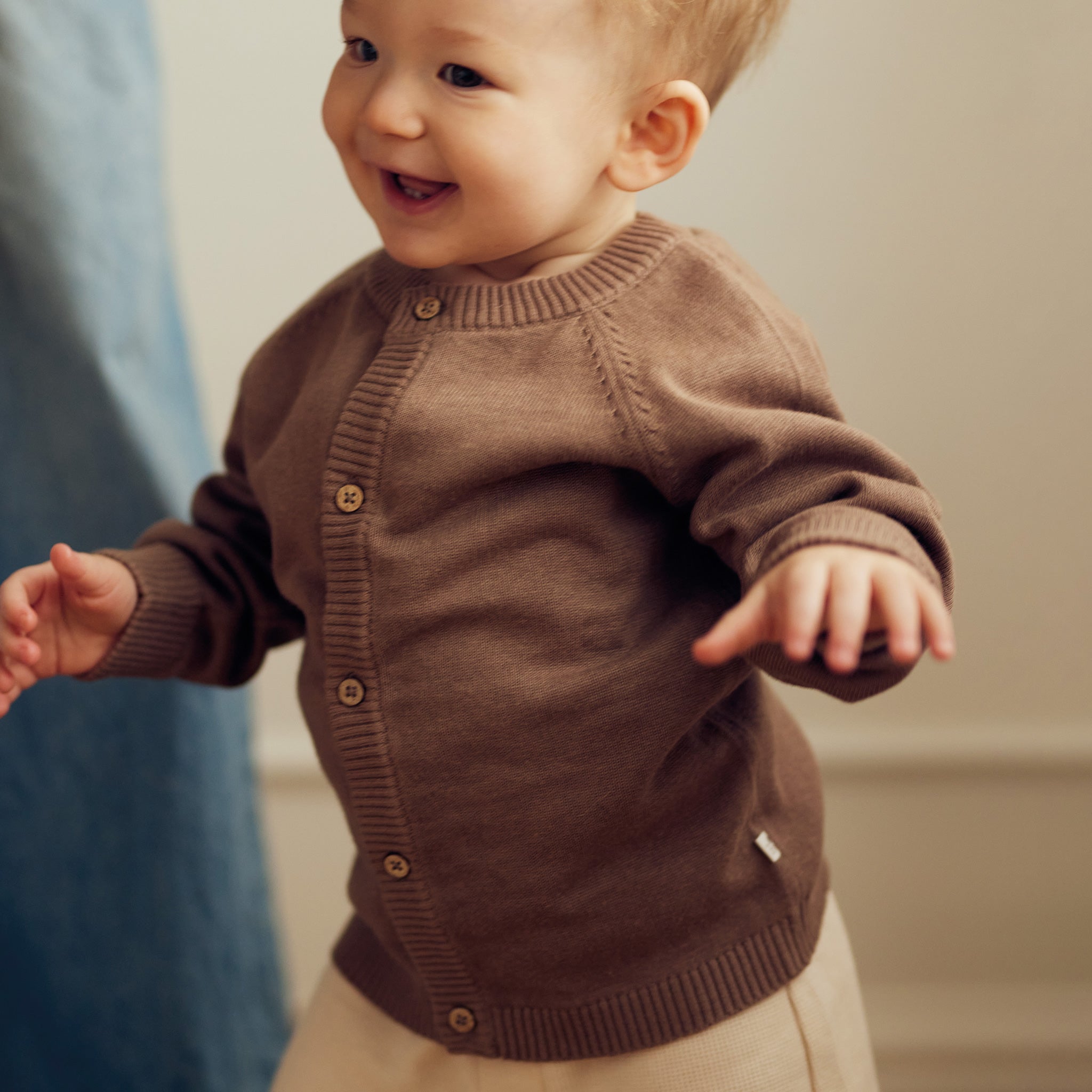 Tiny One GOTS Baby Cardigan L/S, Knit Knit 301 Lefless tree