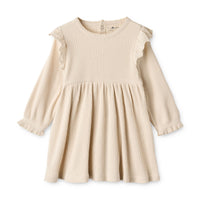 Tiny One GOTS Baby Dress L/S, Pointelle Dress 312 Moonbeam