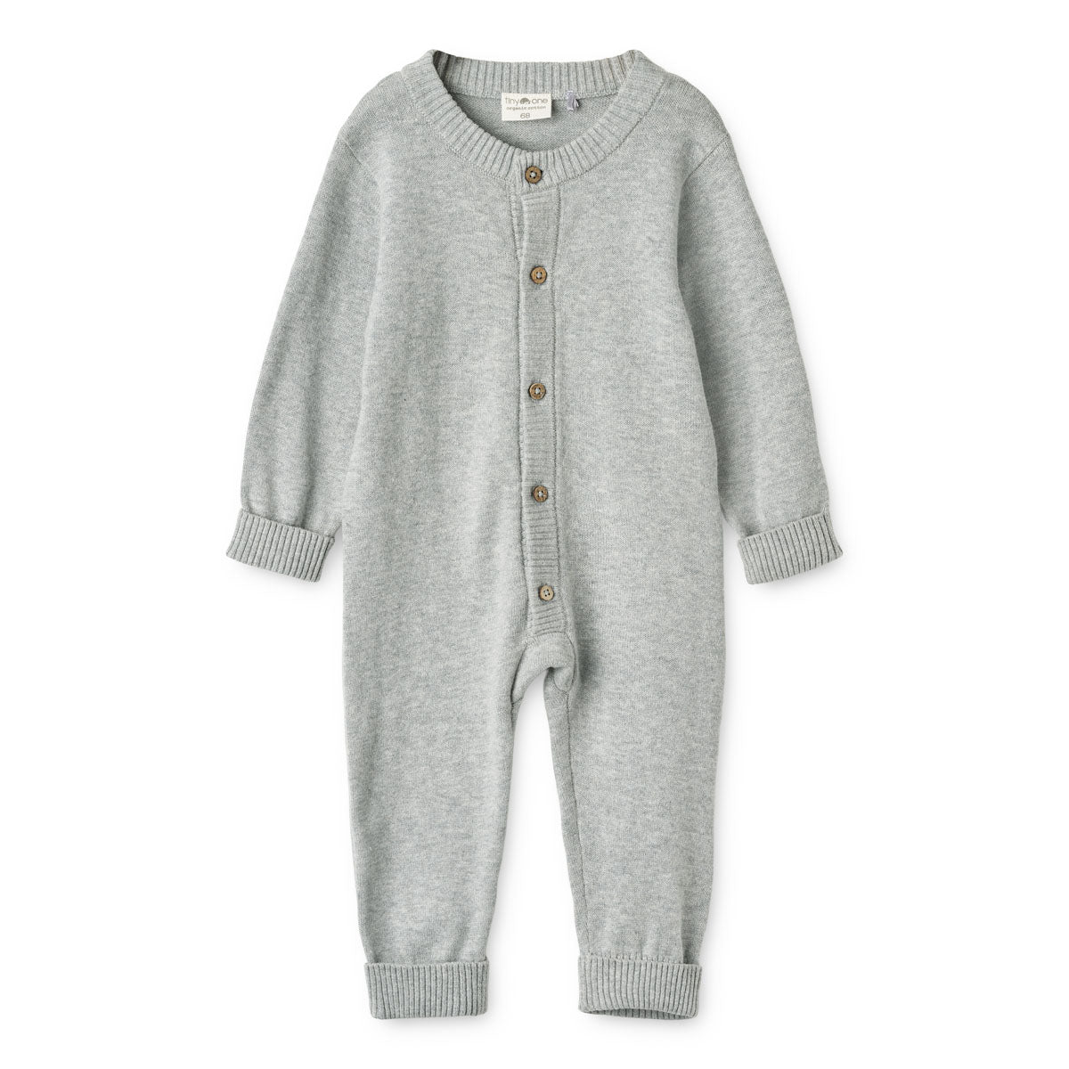 Tiny One GOTS Baby Jumpsuit L/S, Knit Jumpsuit 731 Light Grey Melange