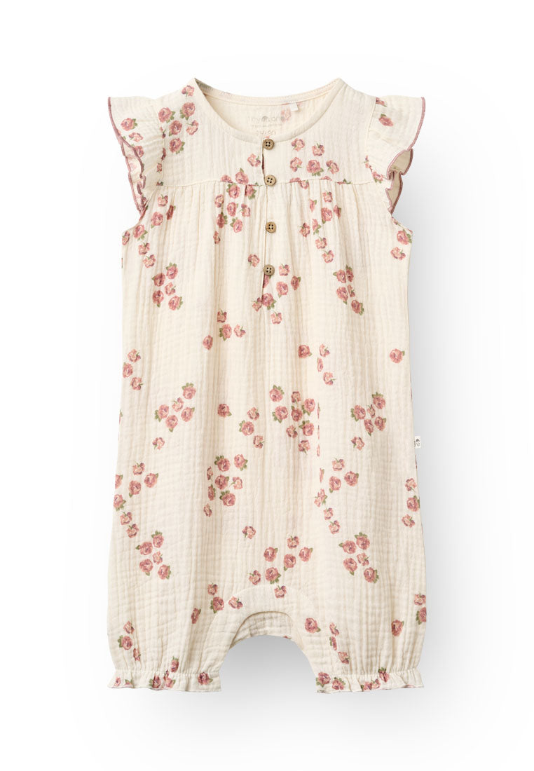 Tiny One GOTS Tiny One Baby Beachsuit, Muslin Beachsuit 317 GARDENIA AOP