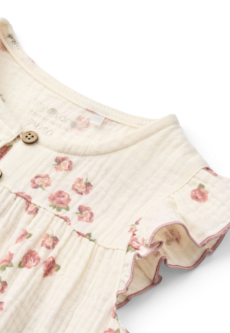 Tiny One GOTS Tiny One Baby Beachsuit, Muslin Beachsuit 317 GARDENIA AOP