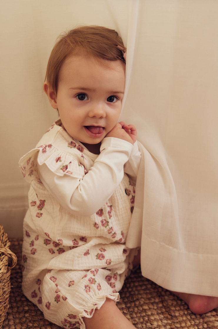 Tiny One GOTS Tiny One Baby Beachsuit, Muslin Beachsuit 317 GARDENIA AOP