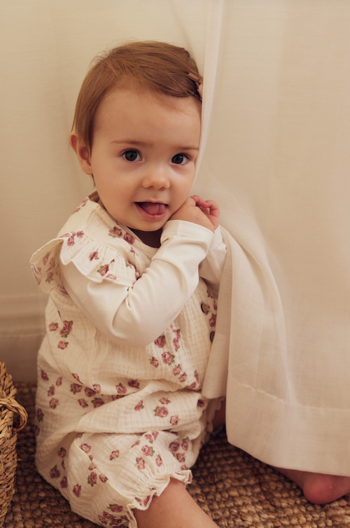 Tiny One GOTS Tiny One Baby Beachsuit, Muslin Beachsuit 317 GARDENIA AOP