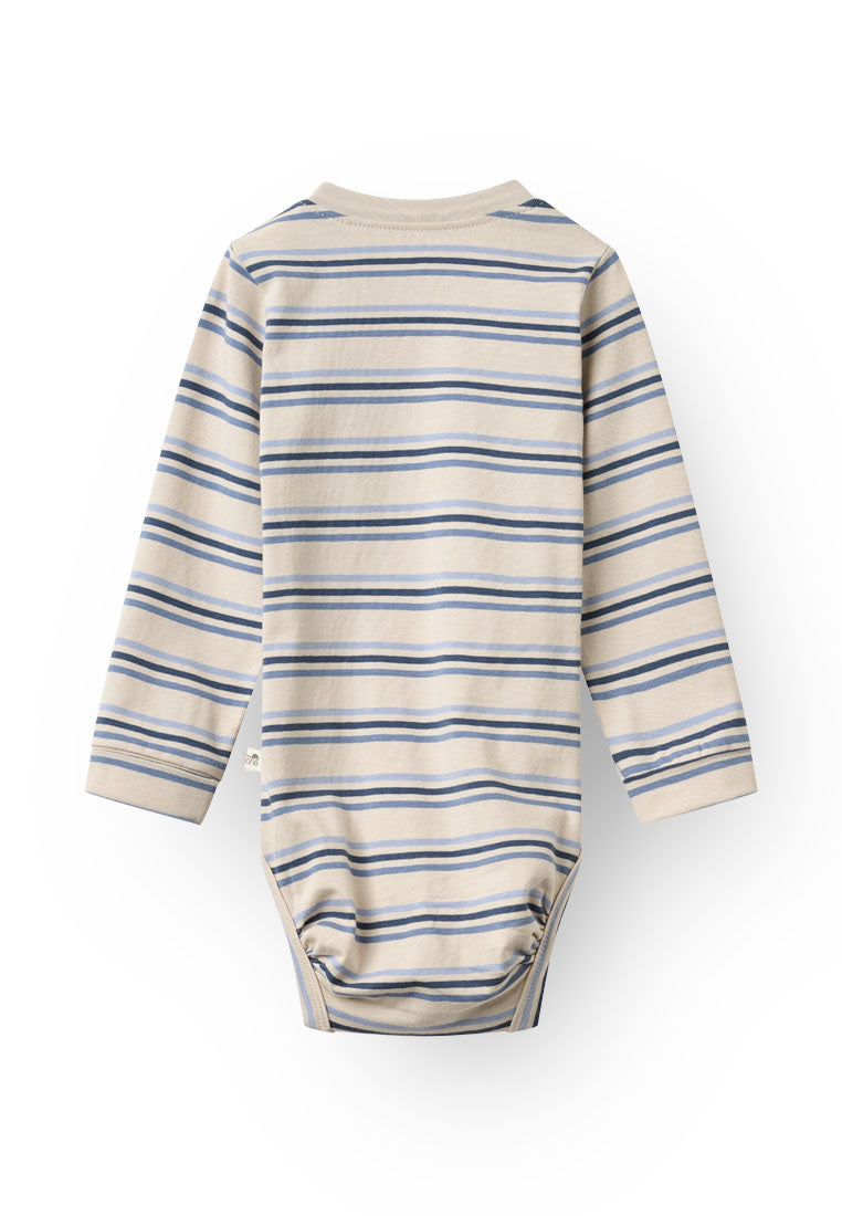 Tiny One GOTS Tiny One Baby Body L/S Body LS 324 PUMICE STONE W. STRIPES