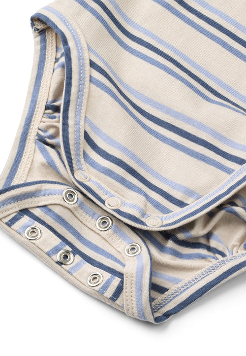 Tiny One GOTS Tiny One Baby Body L/S Body LS 324 PUMICE STONE W. STRIPES