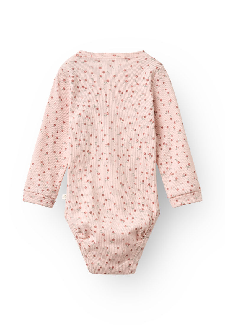 Tiny One Tiny Flower Rib Body Body LS 463 VEILED PINK AOP