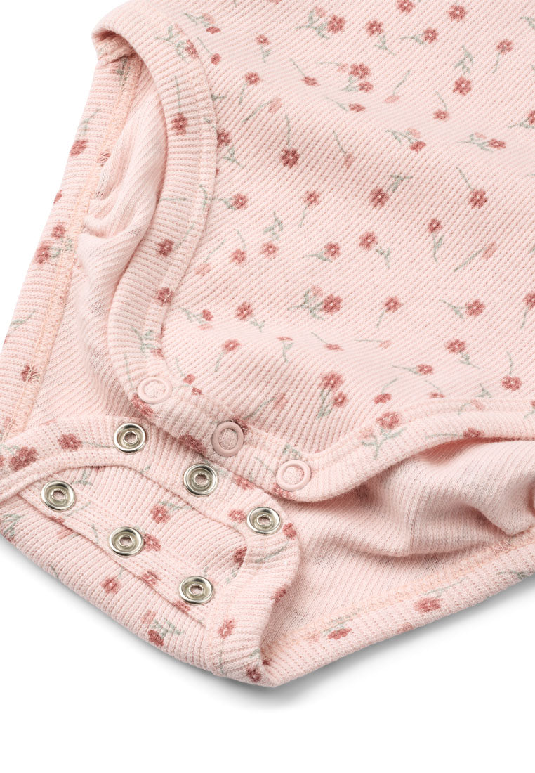 Tiny One Tiny Flower Rib Body Body LS 463 VEILED PINK AOP