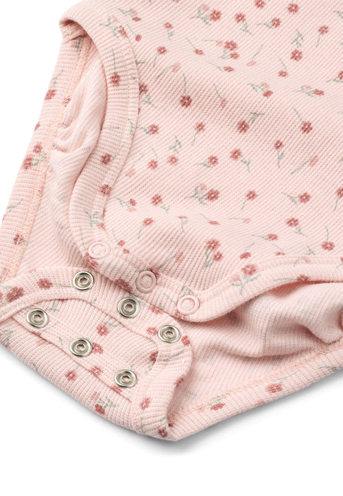 Tiny One Tiny Flower Rib Body Body LS 463 VEILED PINK AOP