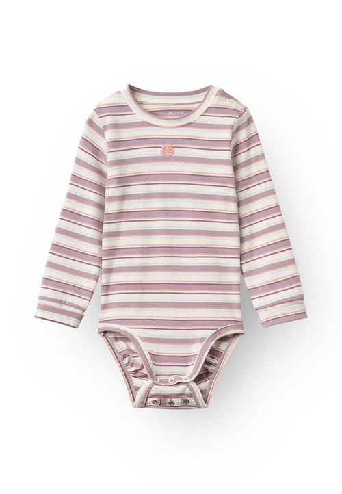 Tiny One Flower Stripe Body Body LS 319 GARDENIA W. STRIPES