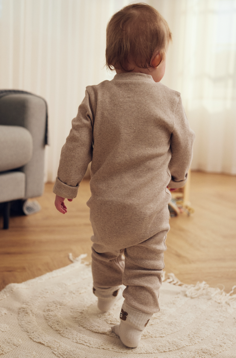 Tiny One GOTS Tiny One Baby Pyjamas Suit Jumpsuit 740 Light Beige Melange