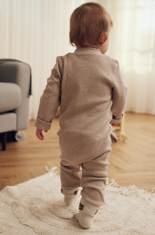 Tiny One GOTS Tiny One Baby Pyjamas Suit Jumpsuit 740 Light Beige Melange