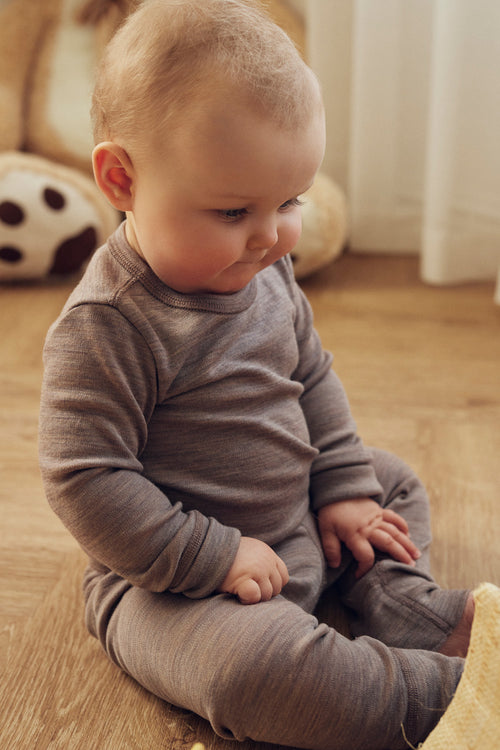 Tiny One Merino Wool Baby Body Body LS Beige