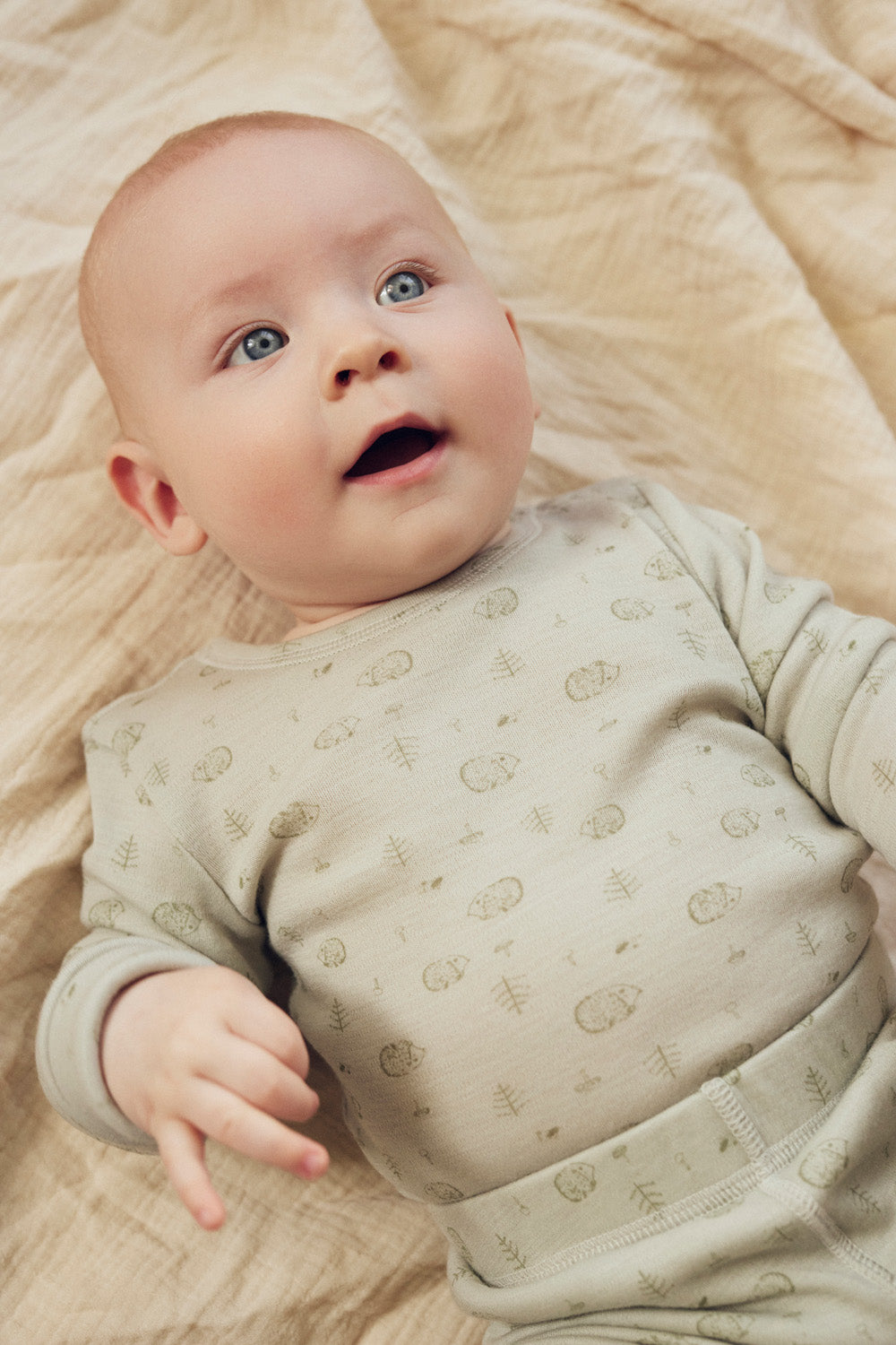 Tiny One Merino Wool Baby Body Body LS Green