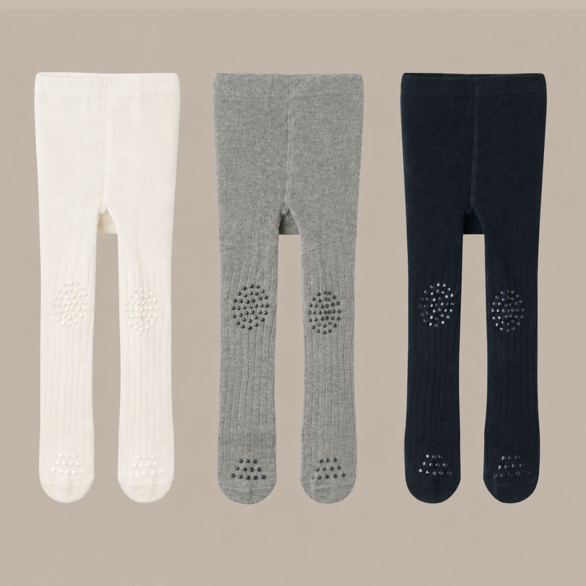 Tiny One Tights, Anti Slip 3-Pack Tights 1210 Off White/Grey Melange/Black