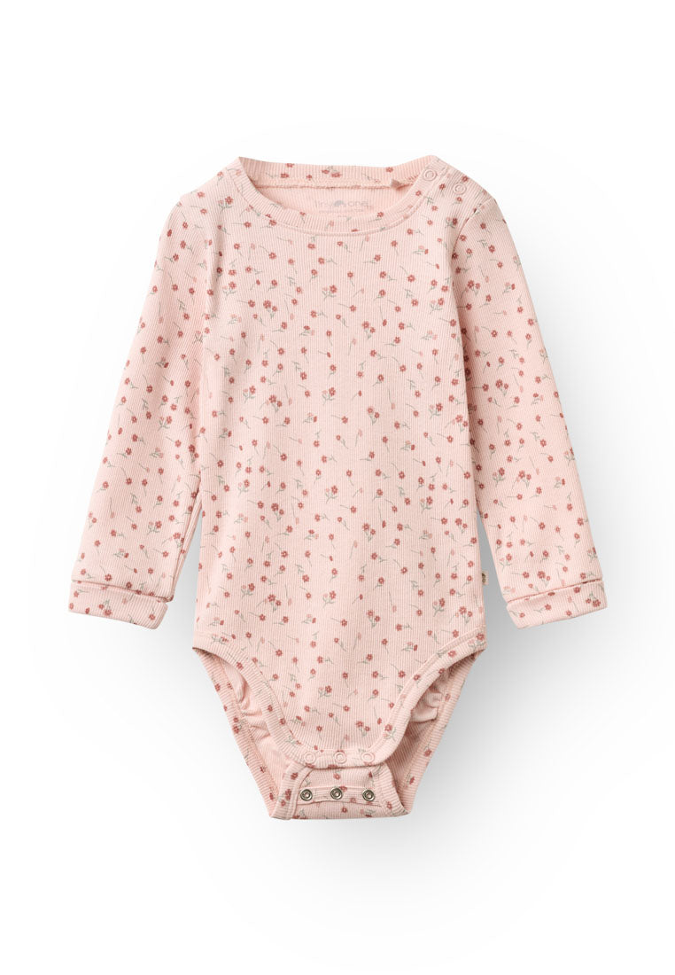 Tiny One Tiny One Baby Body L/S Body LS 463 VEILED PINK AOP
