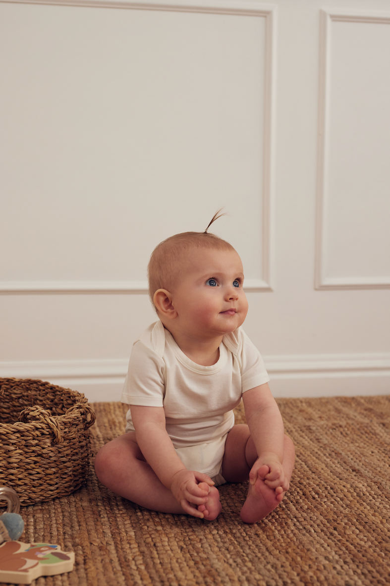 Tiny One Tiny One Baby Body S/S Body SS 1930 Off W./ Moonbeam/ Leafless T.