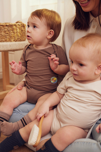 Tiny One Tiny One Baby Body S/S Body SS 1930 Off W./ Moonbeam/ Leafless T.