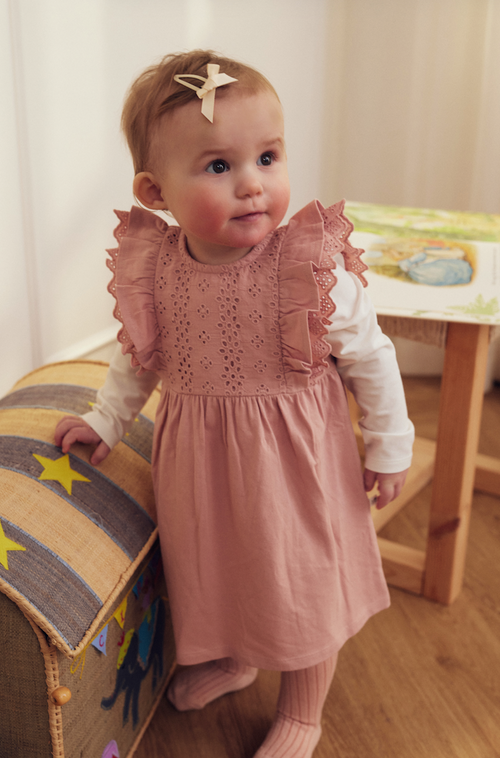 Tiny One Tiny One Baby Dress Dress 434 Pale mauve