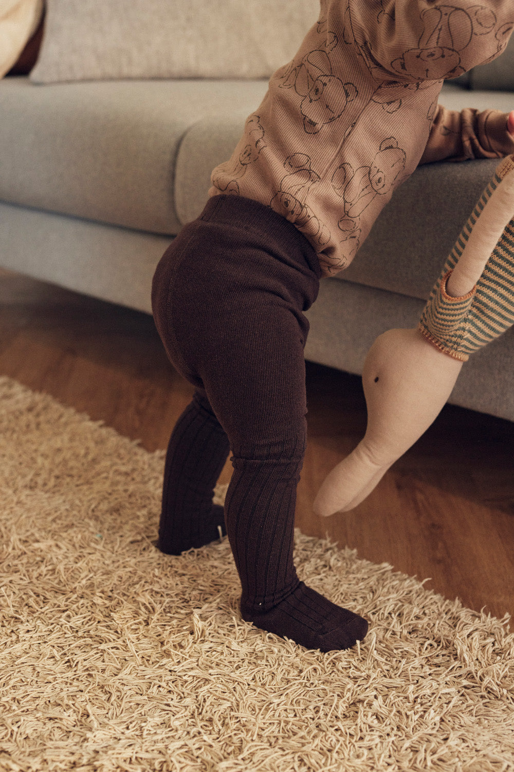 Tiny One Tiny One baby tights 6-pack Tights 1250 Moonbeam/leafless tree/Coffee bean